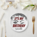 Glitter Cute Birthday 18th | 21e | 30e | 50e Papieren Bordje<br><div class="desc">Je krijgt een paar unieke papieren borden voor je verjaardagsfeest. De papieren borden worden geleverd met de goudglitterstijl en het is mijn BIRTHDAY Lettering in rood. Er is ook ruimte voor aanpassing zodat de papieren borden er speciaal uitzien voor je verjaardag.</div>