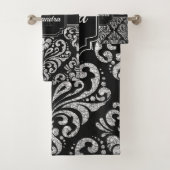 Glitter Damask Bad Handdoek (Insitu)