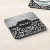 Glitter Damask Bier Onderzetter (Linkerzijde)