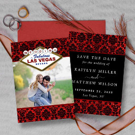 Glitter Damask Las Vegas Foto slaat de datum op Save The Date