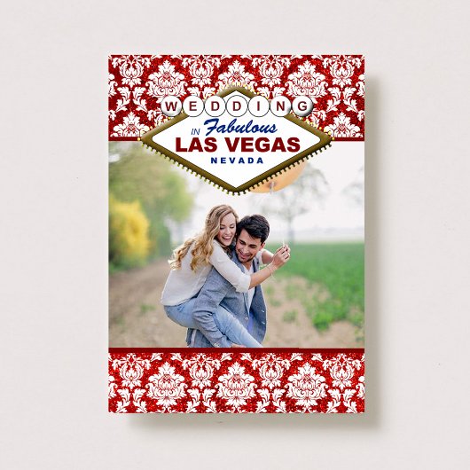 Glitter Damask Las Vegas Foto slaat de datum op Save The Date