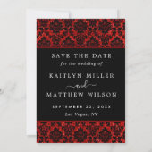 Glitter Damask Las Vegas Foto slaat de datum op Save The Date (Achterkant)