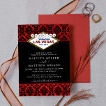 Glitter Damask Las Vegas Huwelijksrepetitie Diner Kaart<br><div class="desc">Vier in stijl met deze moderne en zeer trendy bruiloft repetitie diner uitnodigingen. Dit ontwerp is gemakkelijk te personaliseren met uw speciale evenementenformulering en uw gasten zullen blij zijn wanneer ze deze fantastische uitnodigingen ontvangen. Overeenkomende bruidsartikelen zijn te vinden in het collectie.</div>