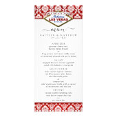 Glitter Damask Las Vegas Wedding Menu (Voorkant)