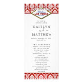 Glitter Damask Las Vegas Wedding Program Reclamekaart (Voorkant)