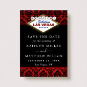 Glitter Damask Las Vegas Wedding Save the Date