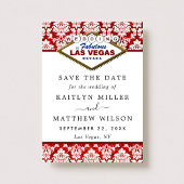 Glitter Damask Las Vegas Wedding Save the Date
