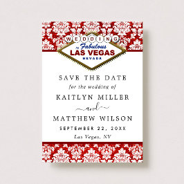 Glitter Damask Las Vegas Wedding Save the Date