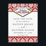 Glitter Damask Las Vegas Wedding Save the Date Aankondigingskaart<br><div class="desc">Geniet in stijl met deze stijlvolle en zeer trendy bruiloft,  behalve de date briefkaarten. Dit ontwerp is gemakkelijk te personaliseren met uw speciale gebeurtenisformulering en uw gasten zullen enthousiast zijn wanneer zij deze geweldige briefkaarten ontvangen.</div>