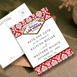 Glitter Damask Las Vegas Wedding Save the Date Aankondigingskaart<br><div class="desc">Geniet in stijl met deze stijlvolle en zeer trendy bruiloft,  behalve de date briefkaarten. Dit ontwerp is gemakkelijk te personaliseren met uw speciale gebeurtenisformulering en uw gasten zullen enthousiast zijn wanneer zij deze geweldige briefkaarten ontvangen.</div>