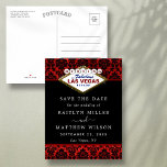 Glitter Damask Las Vegas Wedding Save the Date Aankondigingskaart<br><div class="desc">Geniet in stijl met deze stijlvolle en zeer trendy bruiloft,  behalve de date briefkaarten. Dit ontwerp is gemakkelijk te personaliseren met uw speciale gebeurtenisformulering en uw gasten zullen enthousiast zijn wanneer zij deze geweldige briefkaarten ontvangen.</div>