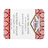 Glitter Damask Las Vegas Wedding Save the Date Magneet (Horizontaal)
