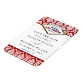 Glitter Damask Las Vegas Wedding Save the Date Magneet (Linkerzijde)