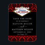 Glitter Damask Las Vegas Wedding Save the Date Magneet<br><div class="desc">Geniet in stijl met deze stijlvolle en zeer trendy bruiloft,  behalve de date magneten. Dit ontwerp is gemakkelijk te personaliseren met uw speciale gebeurtenisformulering en uw gasten zullen enthousiast zijn wanneer zij deze geweldige magneten krijgen.</div>