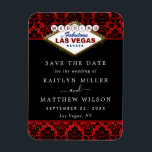 Glitter Damask Las Vegas Wedding Save the Date Magneet<br><div class="desc">Geniet in stijl met deze stijlvolle en zeer trendy bruiloft,  behalve de date magneten. Dit ontwerp is gemakkelijk te personaliseren met uw speciale gebeurtenisformulering en uw gasten zullen enthousiast zijn wanneer zij deze geweldige magneten krijgen.</div>
