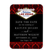 Glitter Damask Las Vegas Wedding Save the Date Magneet (Verticaal)