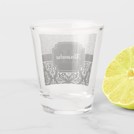 Glitter Damask Shot Glas (Achterkant)
