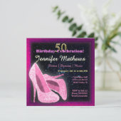 Glitter Dancing Shoes Birthday Celebration Kaart (Staand voorkant)