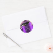 Glitter Dank je Roos Paars met liefde Ronde Sticker (Envelop)