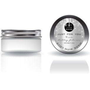 Glitter Dank Logo gemaakt met Love Silver Grey Ronde Sticker