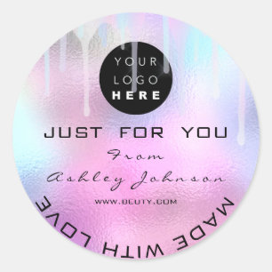 Glitter Dank Logo Holograaf gemaakt met liefdesgri Ronde Sticker