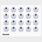Glitter Dank Logo Holograaf gemaakt Pastels Blauw Ronde Sticker (Vel)