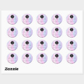 Glitter Dank Logo Holograaf gemaakt van roze Blauw Ronde Sticker (Vel)