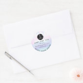 Glitter Dank Logo Holograaf in Blauw Wit Ronde Sticker (Envelop)