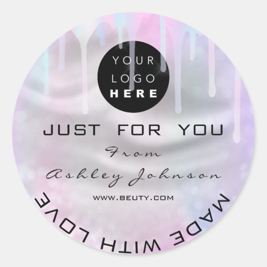 Glitter Dank Logo Holograaf Made Graay Love Driver Ronde Sticker (Voorkant)