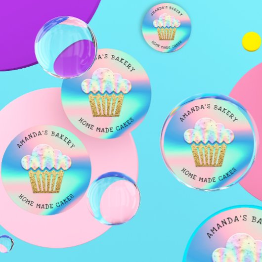 Glitter Dank Logo Holograaf Metaal Roze Deeg Ronde Sticker