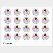 Glitter Dank Logo Holograaf Metaal Roze Deeg Ronde Sticker (Vel)
