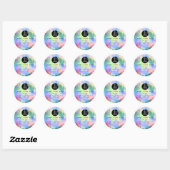 Glitter Dank Logo Holograaf Metaal Roze Groen Ronde Sticker (Vel)