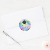 Glitter Dank Logo Holograaf Metaal Roze Groen Ronde Sticker (Envelop)