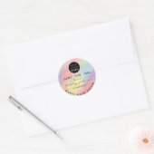 Glitter Dank Logo Holograaf Unieke roze harten Ronde Sticker (Envelop)
