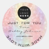 Glitter - Dank Logo Holograaf unieke roze ombré Ronde Sticker (Voorkant)