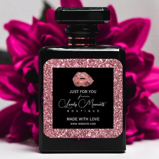 Glitter Dank Roos Gold Circle Boutique Logo Vierkante Sticker