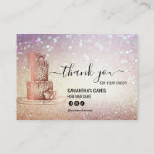 Glitter Dank u Cake Care Instructies Visitekaartje (Achterkant)