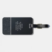 Glitter Dark Grey met Monogram Bagagelabel (Achterkant horizontaal)