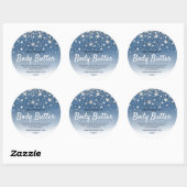 Glitter dauw op blauwe Waterverf body boter labels (Vel)