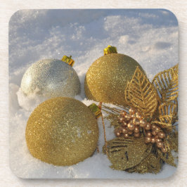 Glitter Decorations in de sneeuw Bier Onderzetter