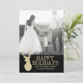 Glitter Deer-fotokaarten | Kerstmis Feestdagenkaart (Staand voorkant)