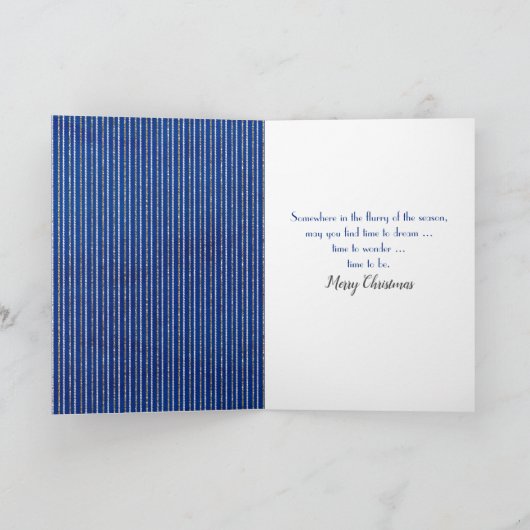 Glitter Deer On Snowflake Design Card Kaart (Binnen)