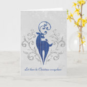 Glitter Deer On Snowflake Design Card Kaart (Gele Bloem)