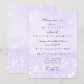 Glitter Delicate Pastel Lila Paars Amethyst Kaart (Voorkant / Achterkant)