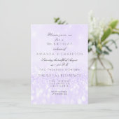 Glitter Delicate Pastel Lila Paars Amethyst Kaart (Staand voorkant)