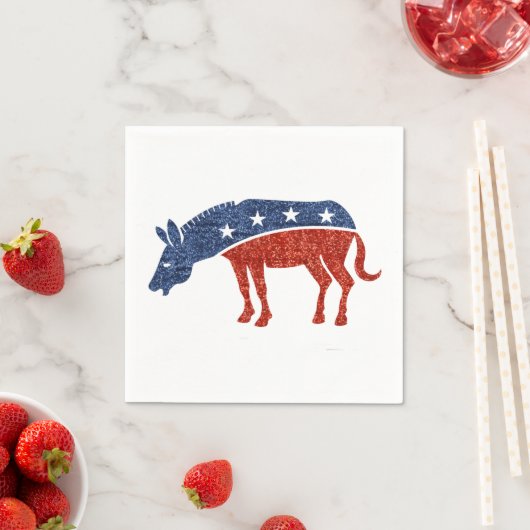 glitter democraat donkey paper napkins servetten (Insitu)