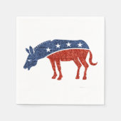 glitter democraat donkey paper napkins servetten (Voorkant)