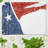 glitter democraat donkey theedoek (Gevouwen)