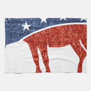 glitter democraat donkey theedoek
