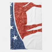 glitter democraat donkey theedoek (Verticaal)